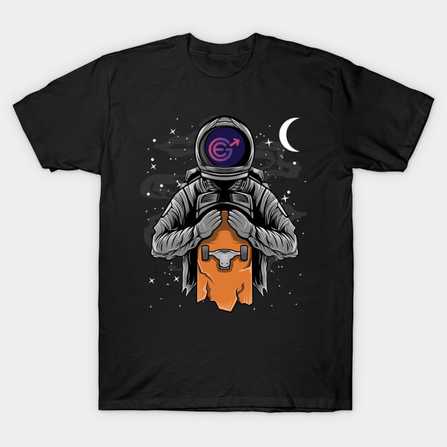 Astronaut Skate Evergrow Crypto EGC Coin To The Moon Crypto Token Cryptocurrency Wallet Birthday Gift For Men Women Kids T-Shirt by Thingking About